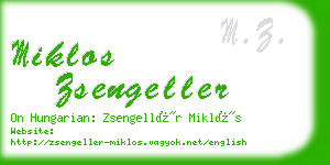 miklos zsengeller business card